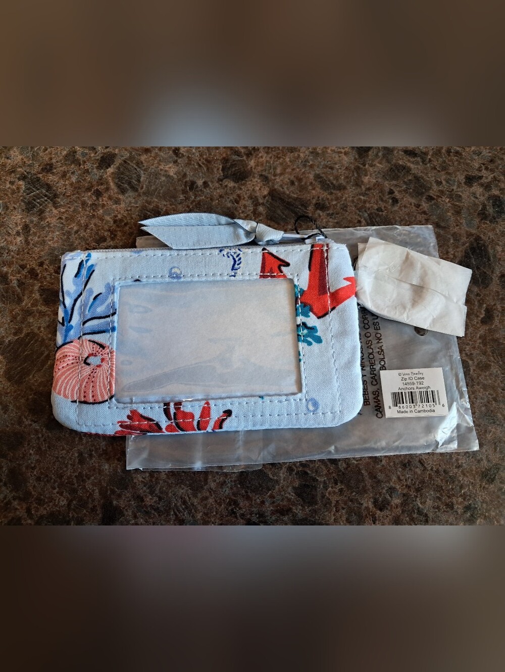 Vera Bradley Zip ID Case Anchors Aweigh BNWT
